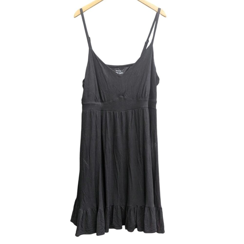 Black Knee Length Jersey Knit Summer Sundress Sleeveless Torrid Plus Size 1X